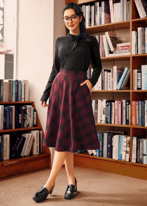 Rydell High Revisited Long Sleeve Tie-Neck Top-4