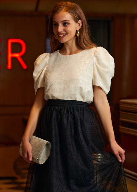 Festive Frolic Bubble Sleeve Crew-6