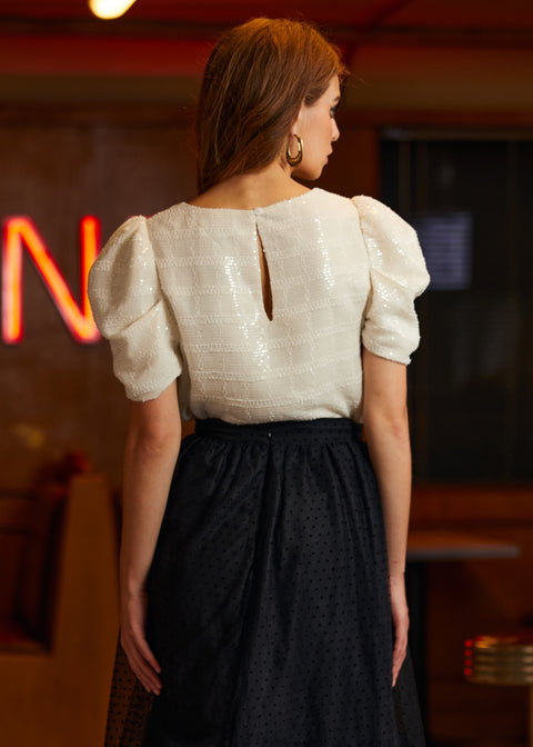 Festive Frolic Bubble Sleeve Crew-7