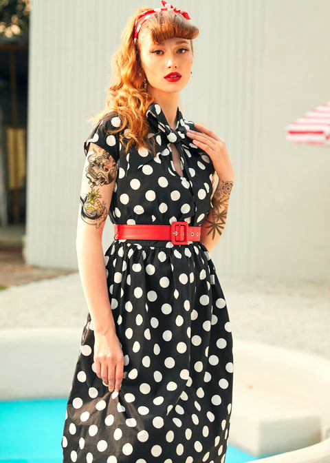 A Cult Classic Cap Sleeve Belted Dress-2