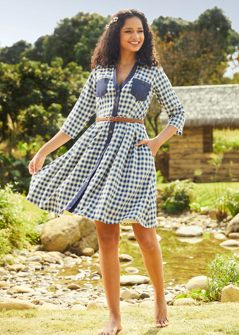 Prairie Gaze Western Shirtdress-1