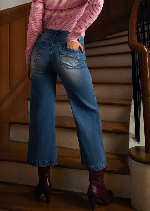 Luck of the Stylish Wide Leg Crop Jeans-2