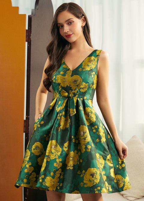 Gilded Garden Fit&Flare Dress-3