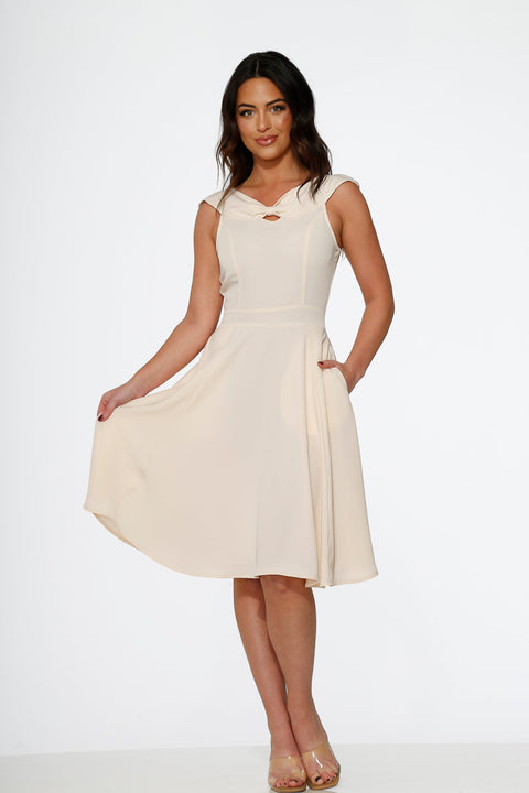 Off White Occasional Swing Dress-4