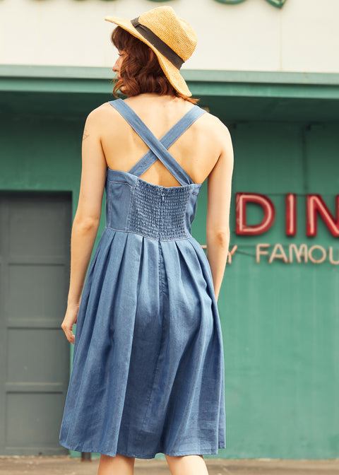 Meet Me on Main Street Chambray Dress-1
