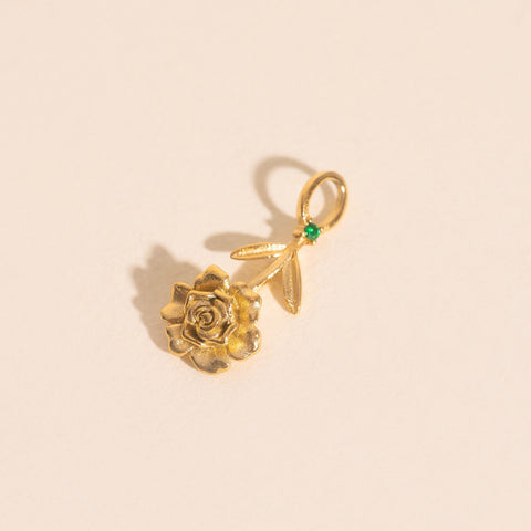May Peony Birth Flower Necklace Charm-3