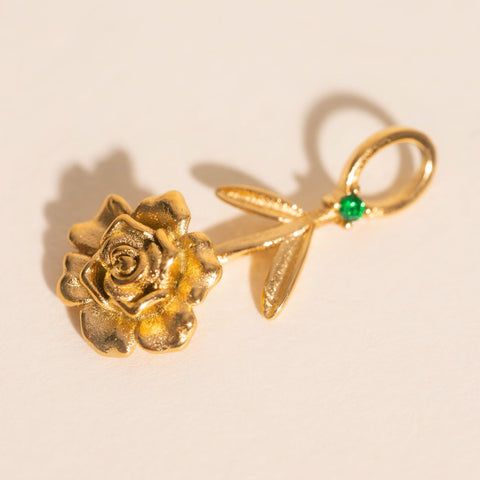May Peony Birth Flower Necklace Charm-5