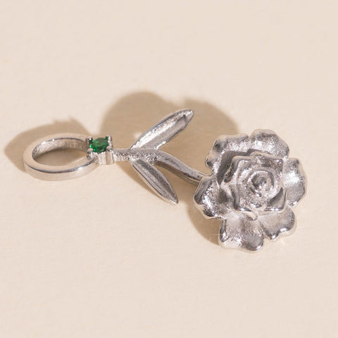 May Peony Birth Flower Necklace Charm-4