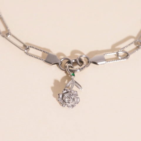 May Peony Birth Flower Necklace Charm-1