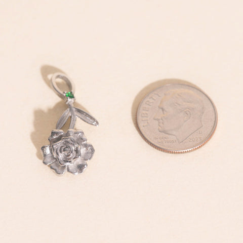 May Peony Birth Flower Necklace Charm-6