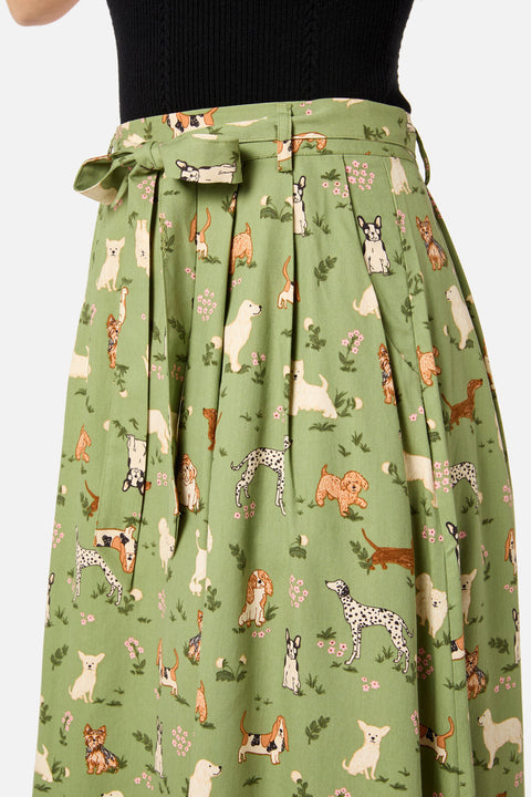 Cute Dogs Midi Skirt-1