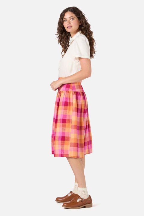 Maxine Check Midi Skirt 100% Cotton-4