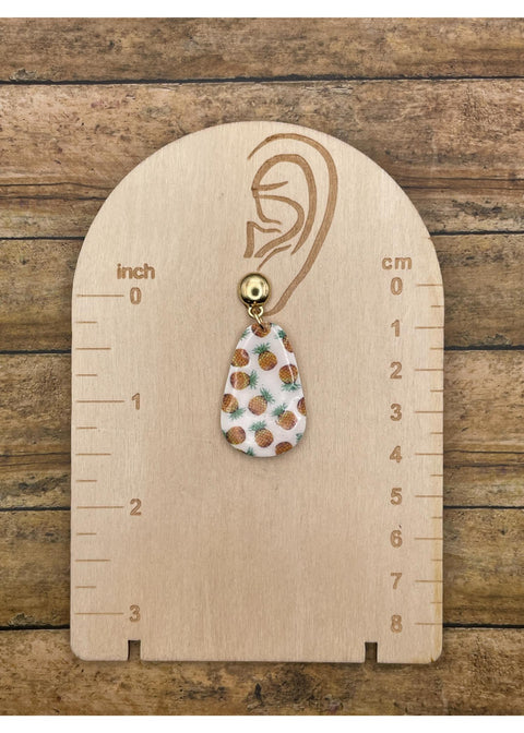 Pineapple Printed Dangle Earrings-1