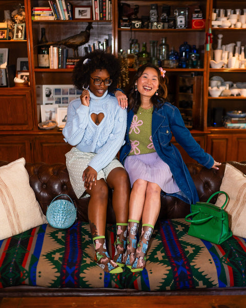 Dopamine Dogs Black Sheer Crew Sock-6